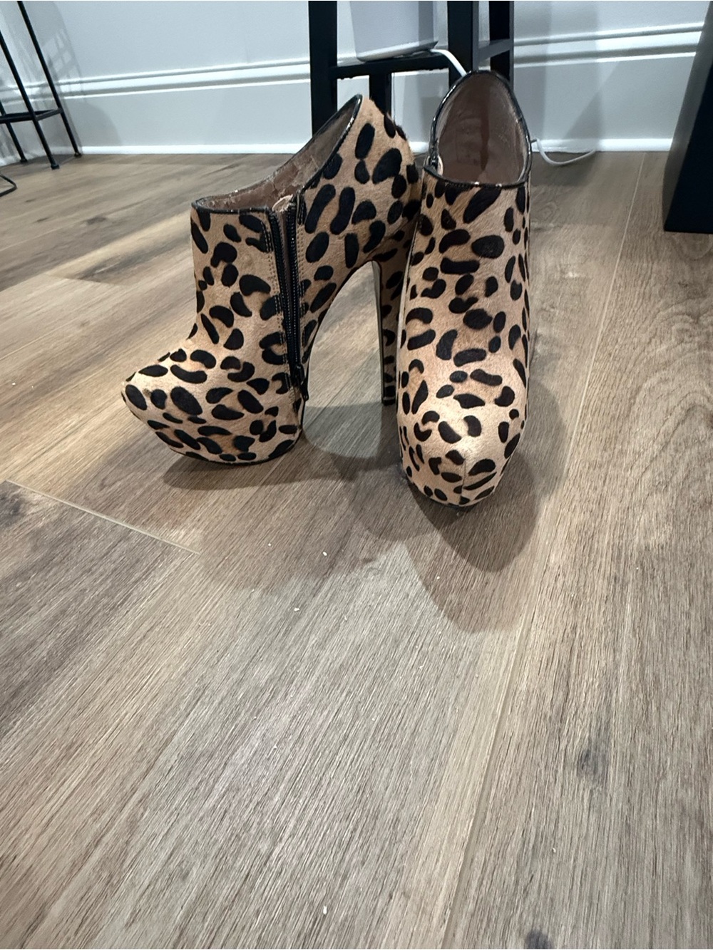 Steve Madden Leopard Print Platform Ankle Booties - Tan/Black
